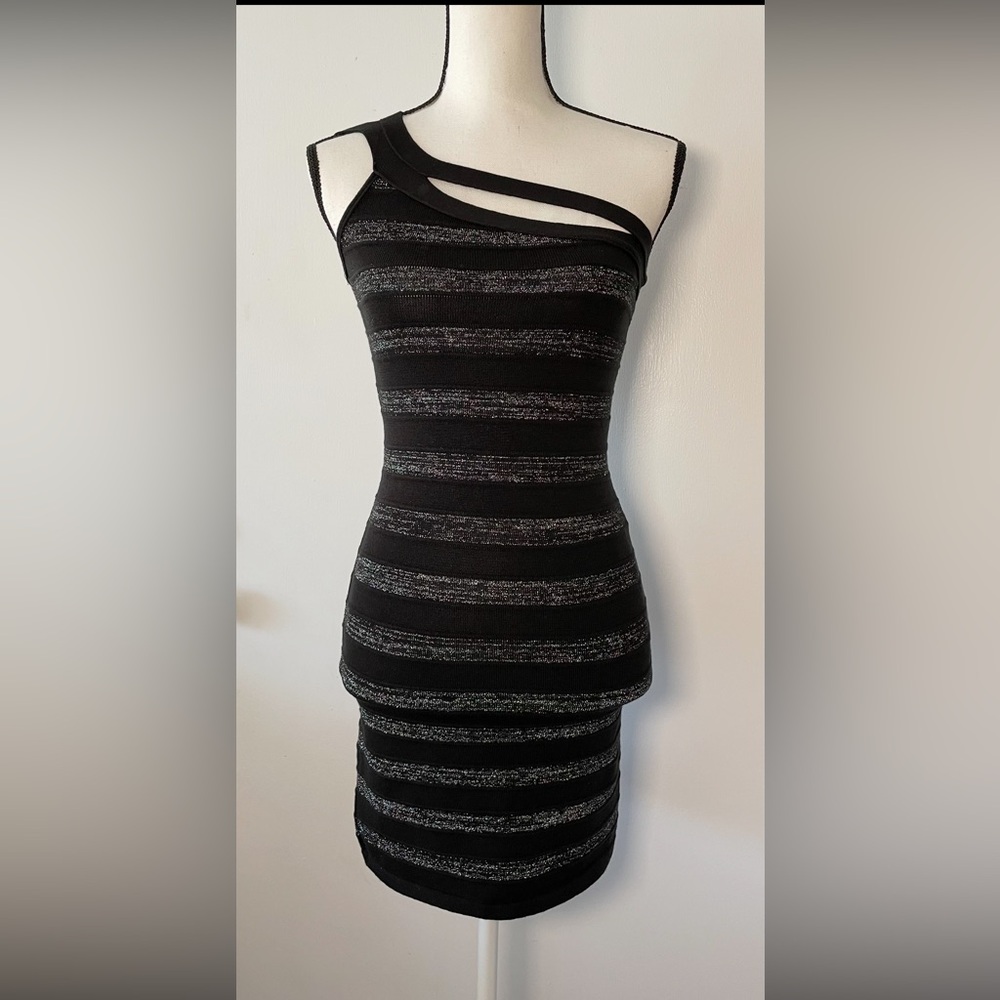 Foreign Exchange Black and silver Mini Dress bodycone S